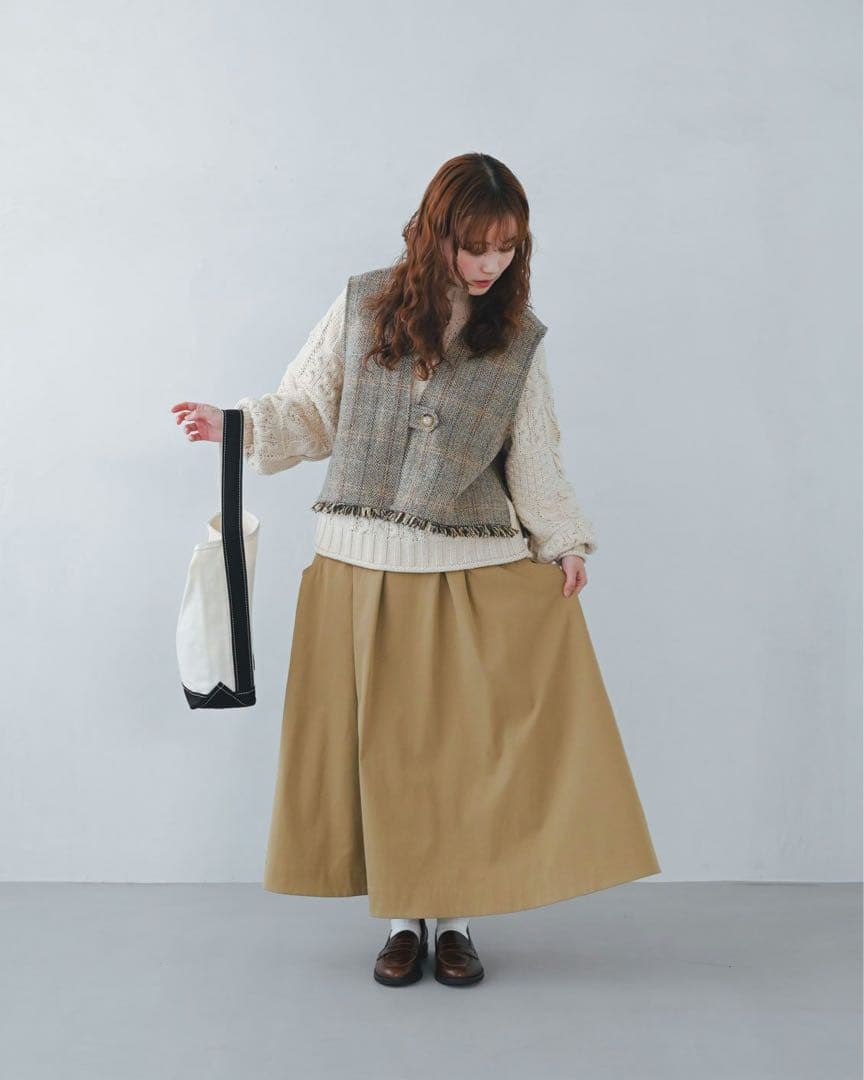 北欧、暮らしの道具店　ヘリンボーン柄のウールベスト 新品未使用