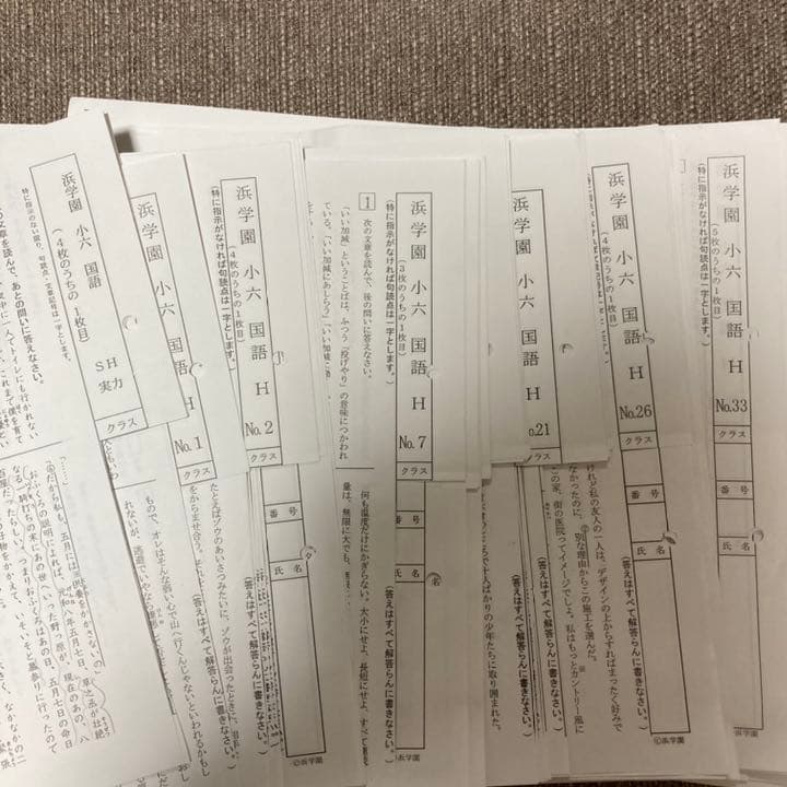 no22503103_【浜学園】小6国語　復習テスト・年間フルセット　おまけ付！