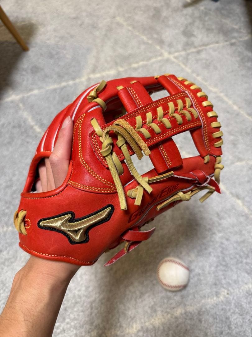 ※値下げ【美品】Global Elite 軟式グローブ 赤