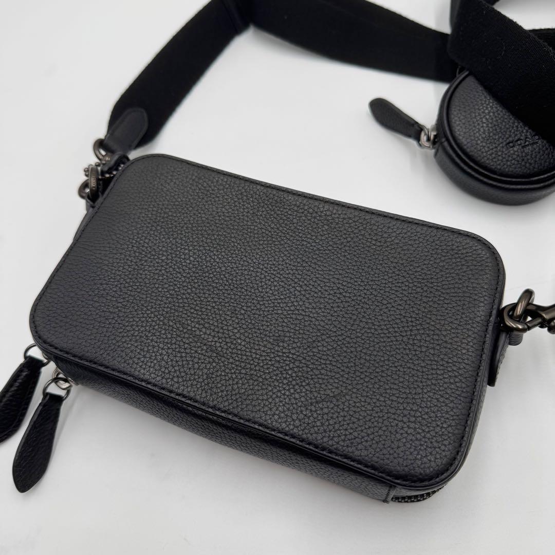 未使用級✨ コーチ ショルダーバッグ 2way チャーター レザー ブラック