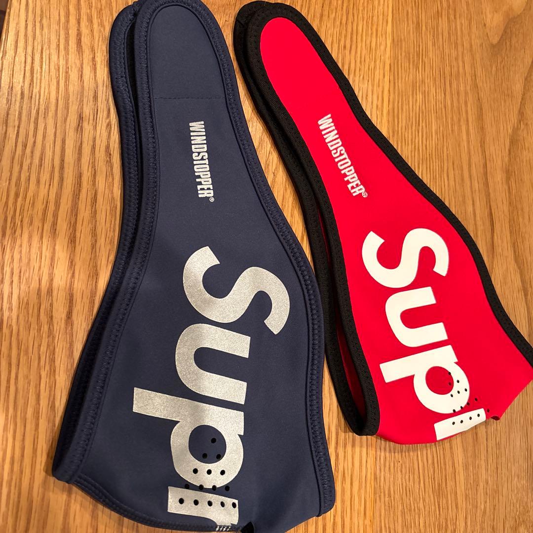 美品Supreme Logo Facemask 2個セット　赤&ネイビー