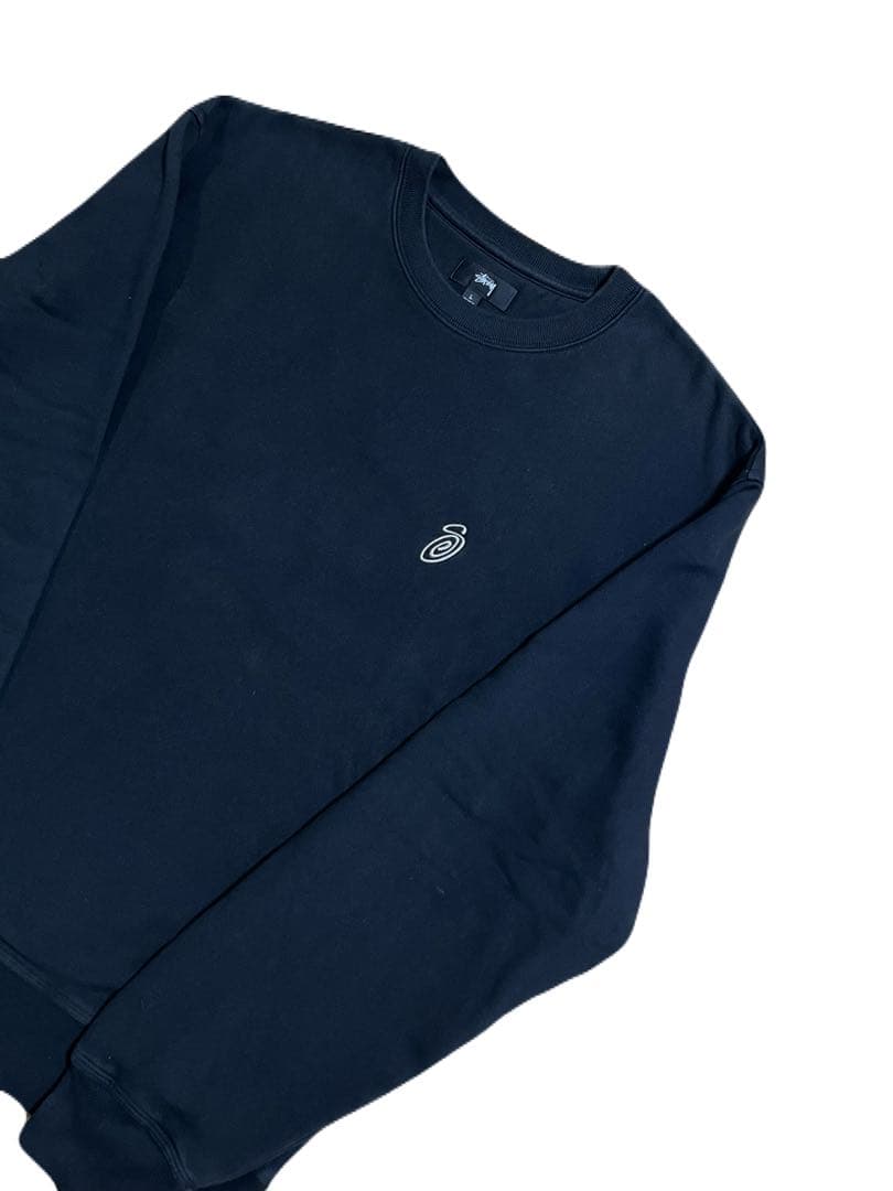 STUSSY SWIRL APP CREW スウェット 黒 L