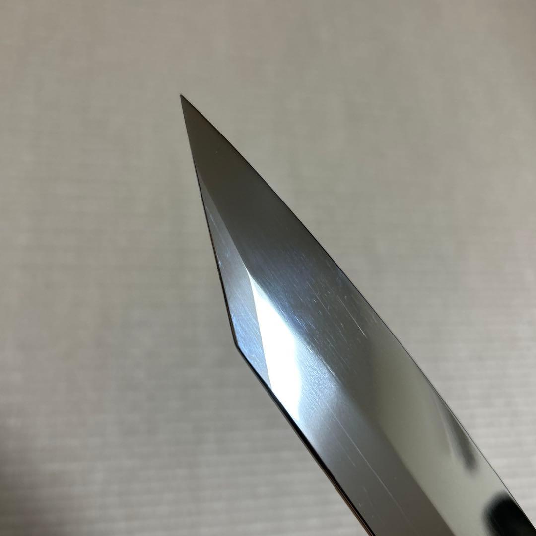 尺二　切り付け　鏡面　鬼反り　柳刃　包丁　和包丁　V金10号　本焼　黒檀八角柄