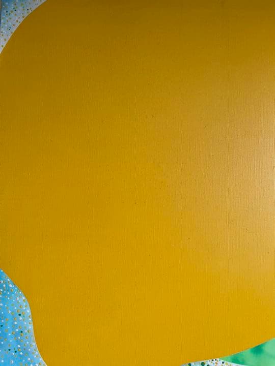 油絵　現代アート　太陽　　作者　あんどうまさひ　油彩画