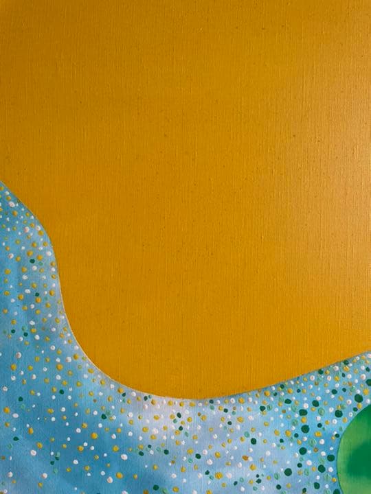 油絵　現代アート　太陽　　作者　あんどうまさひ　油彩画