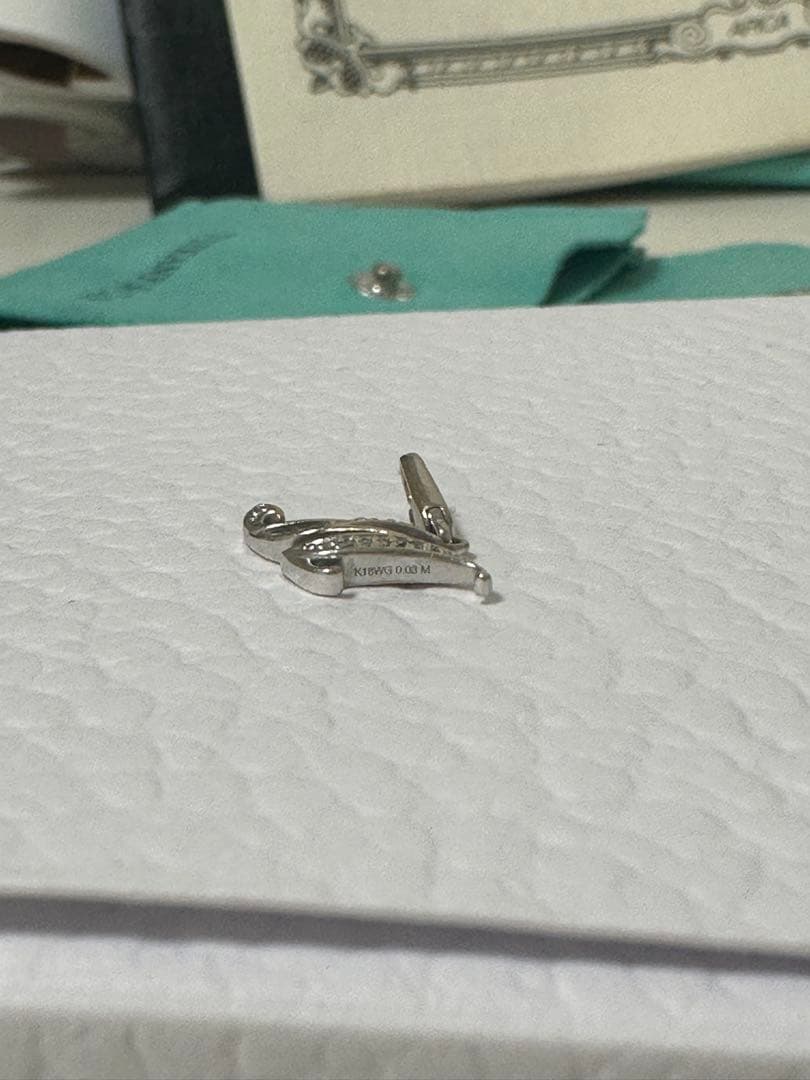 NOMBRE ゆきざき　イニシャルチャーム M K18 ダイヤ ホワイトゴールド