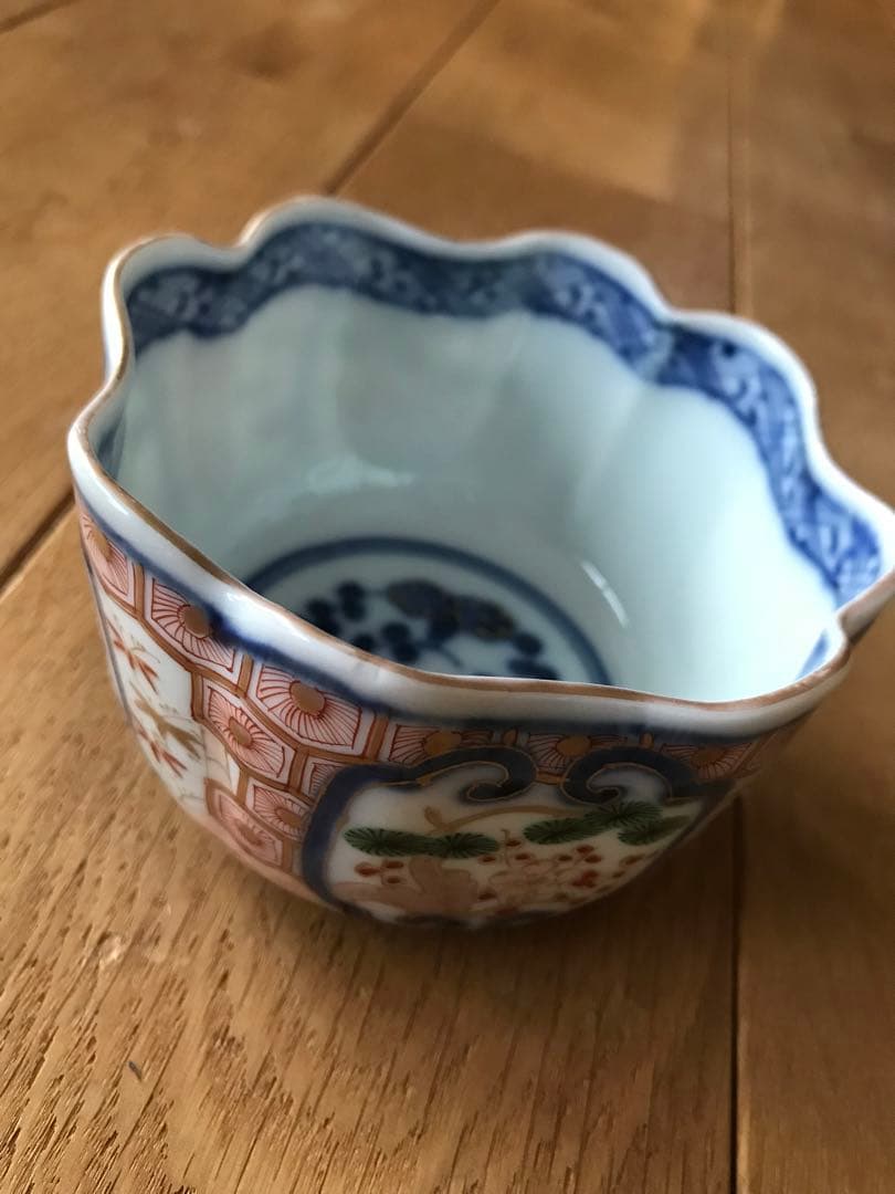 大皿　2枚　骨董品　大聖寺伊万里　古伊万里　伊万里　色絵　金彩　向付　5客