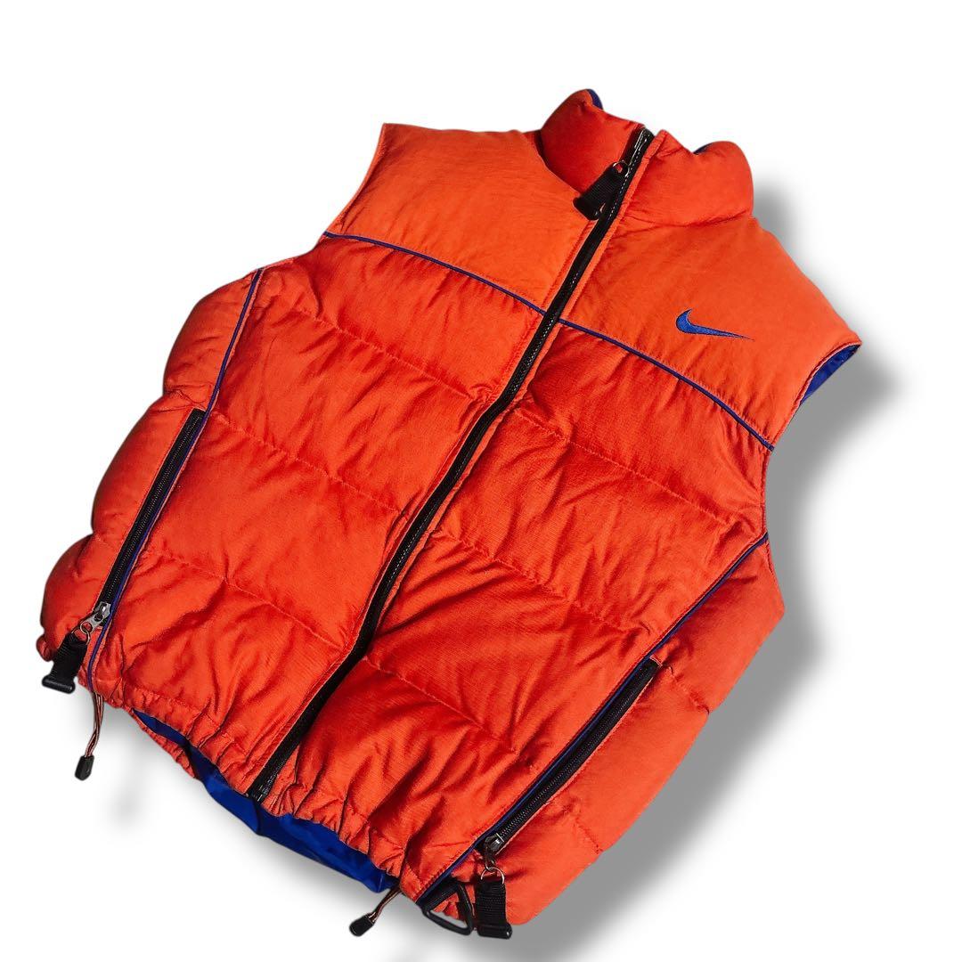 90s NIKE ACG ダウンベスト オレンジ リップストップ ヴィンテージ