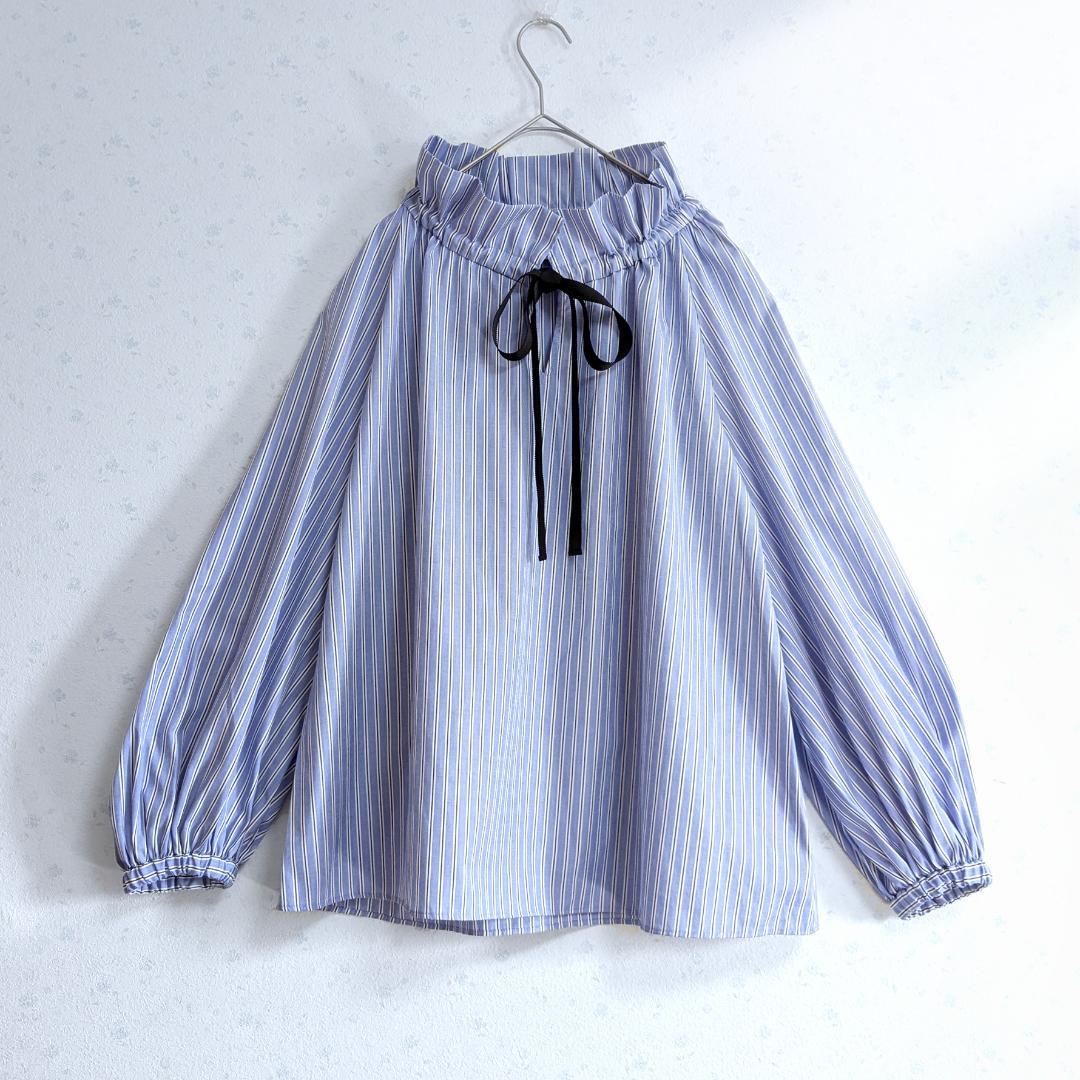 良品 24AW UNITED ARROWS C ギャザーフリル リボンブラウス