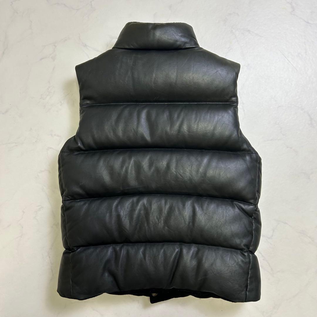 【希少】ポロラルフローレン レザー ダウンベスト リバーシブル 黒 M ウール