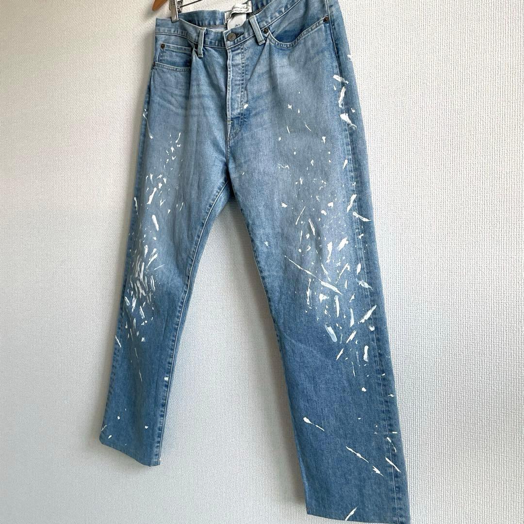 美品REMI RELIEF × EDIFICE 別注 ペイントデニムパンツ L