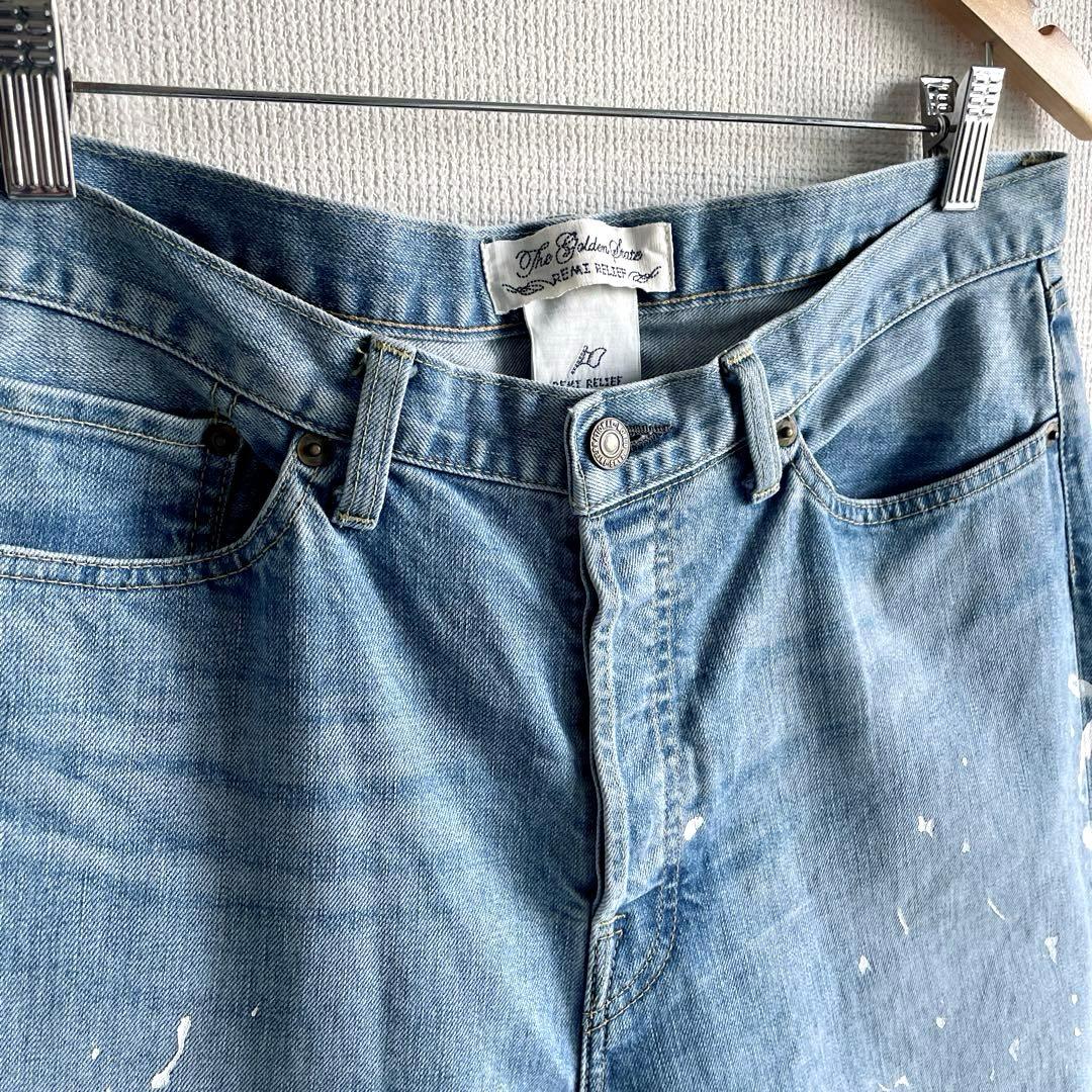 美品REMI RELIEF × EDIFICE 別注 ペイントデニムパンツ L