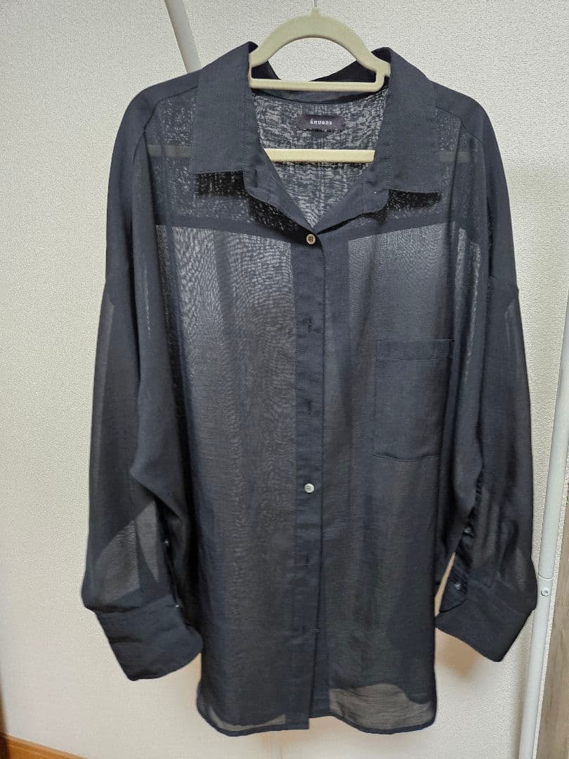 アニュアンス　ミニマルシアーオーバーシャツ　黒