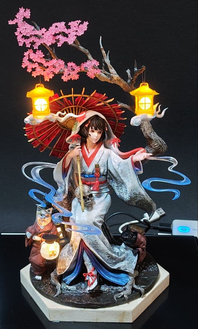 破れ傘の少女　当方作製1点物　完成済みガレージキット　ComacCow