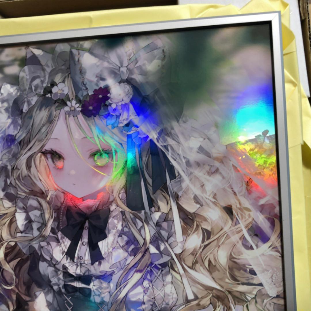 おにねこ先生 直筆サイン入り X-ART製 オーロラアート カード付き