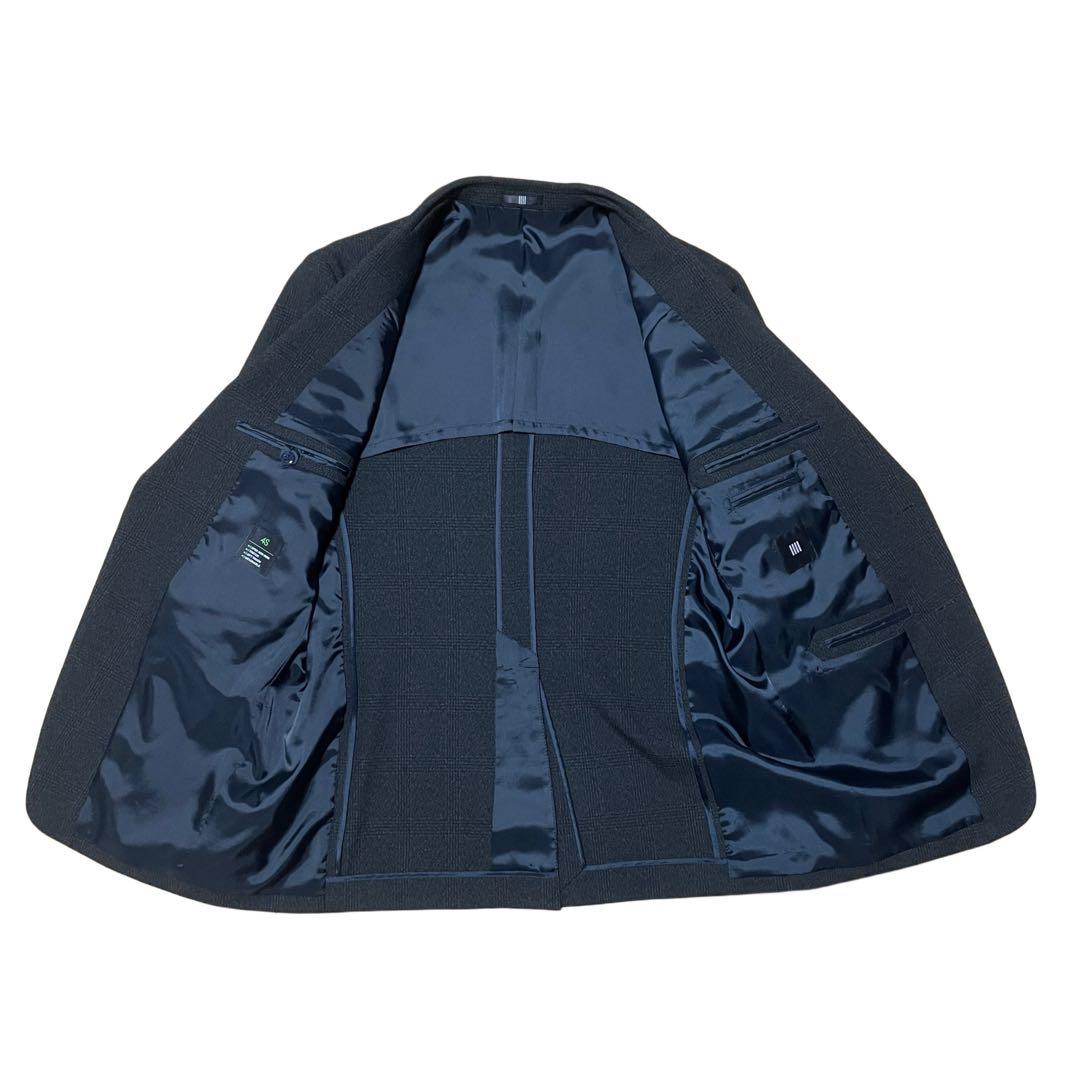 【美品】スーツセレクト スーツ グレー スリーピース A7 チェック柄