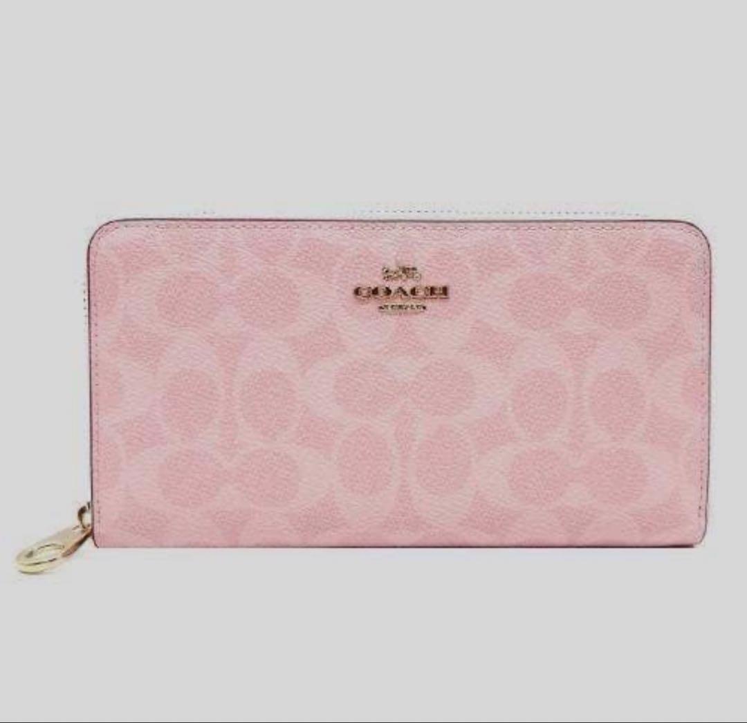コーチ COACH 財布 長財布 新作 新品 シグネチャーパウダーピンク