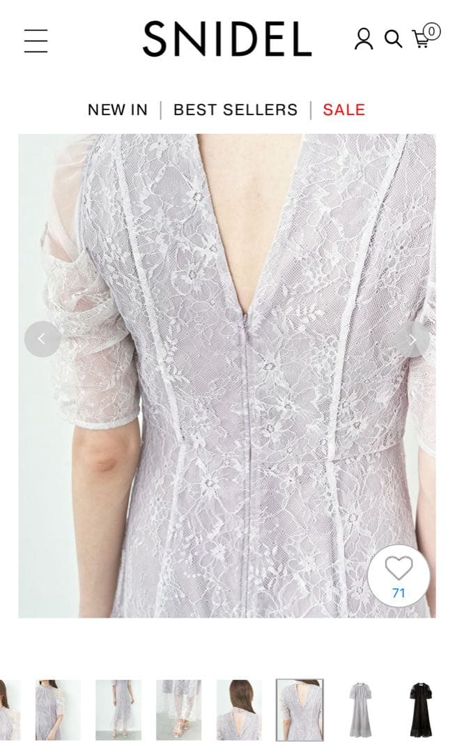 スナイデル　スパンコールレースドレス