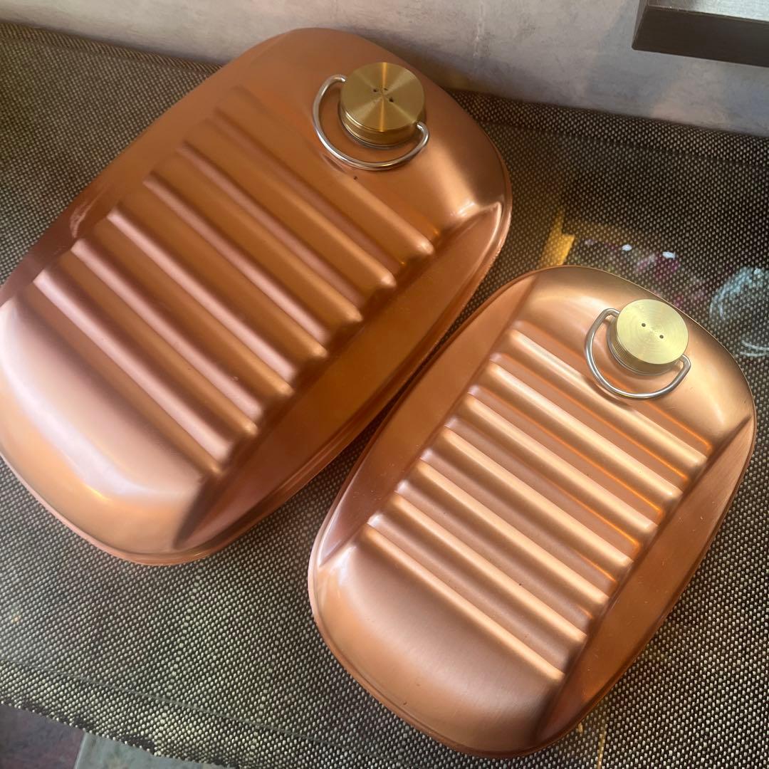 USEDです。汚れ、キズなどがあります。新光堂の銅湯たんぽ　小（袋付き）