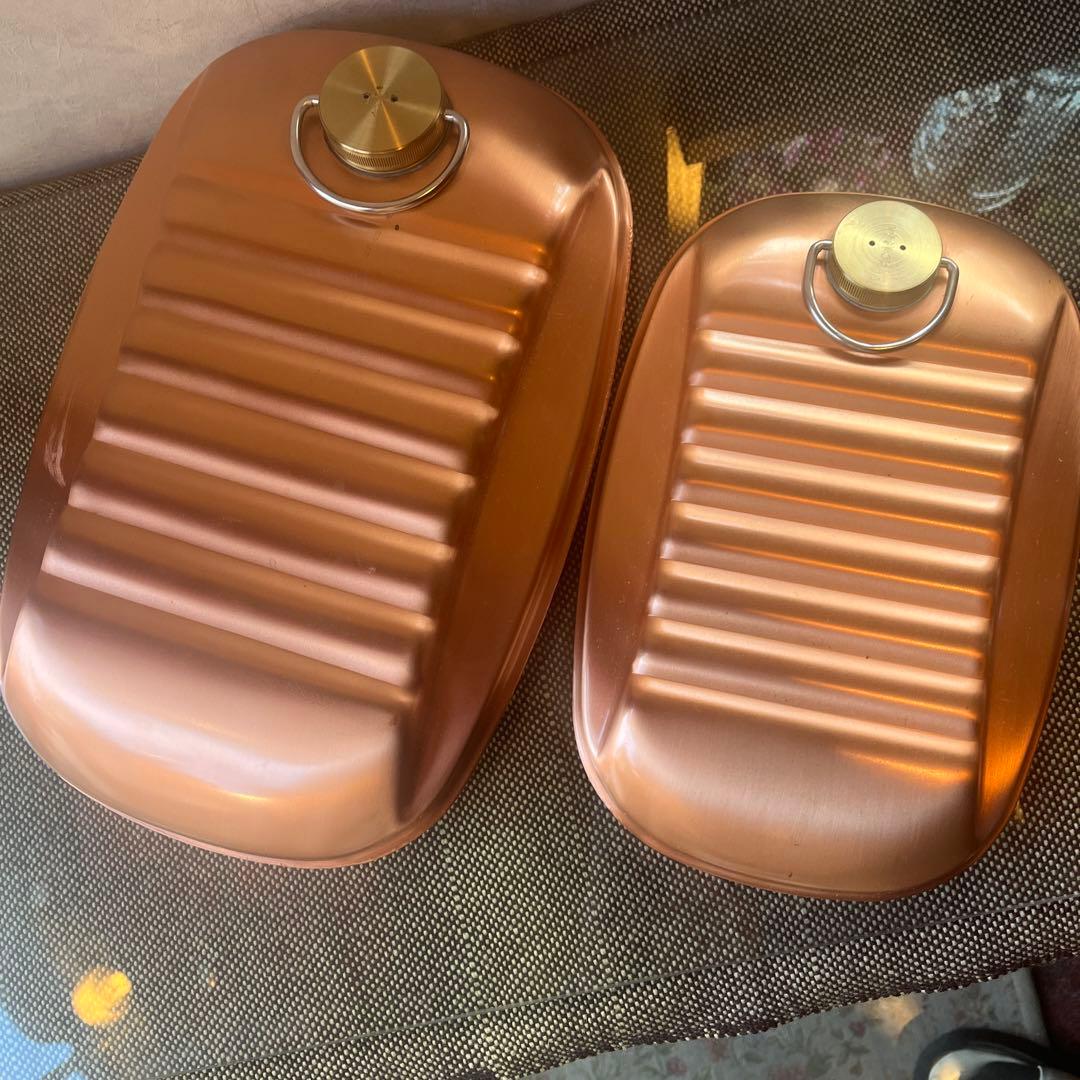 USEDです。汚れ、キズなどがあります。新光堂の銅湯たんぽ　小（袋付き）