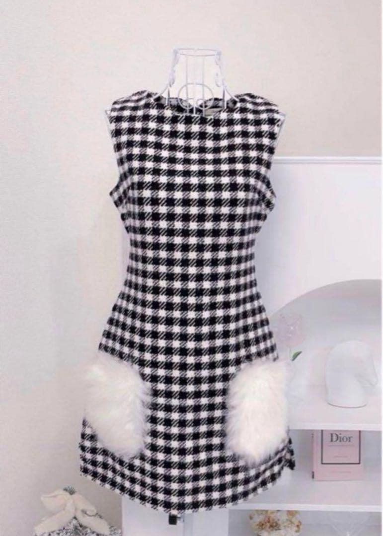 Lumignon 千鳥柄ワンピース XSサイズ