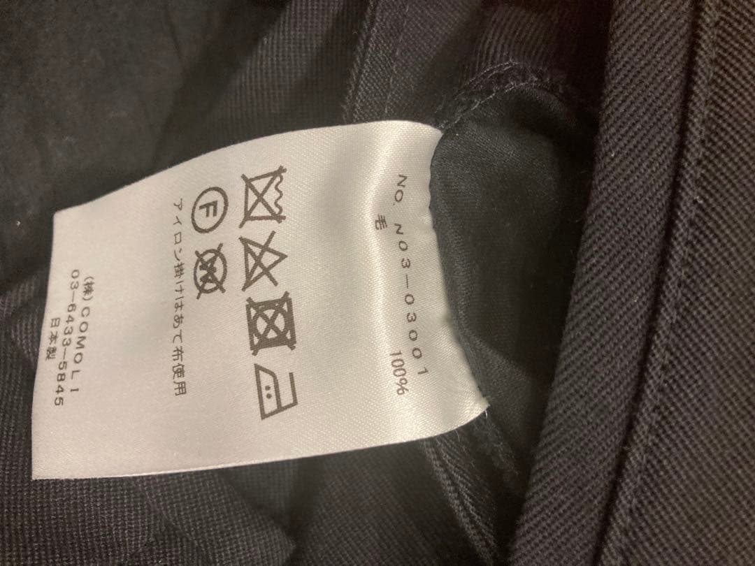 comoli 18aw ウールギャバ 2タックパンツ サイズ3