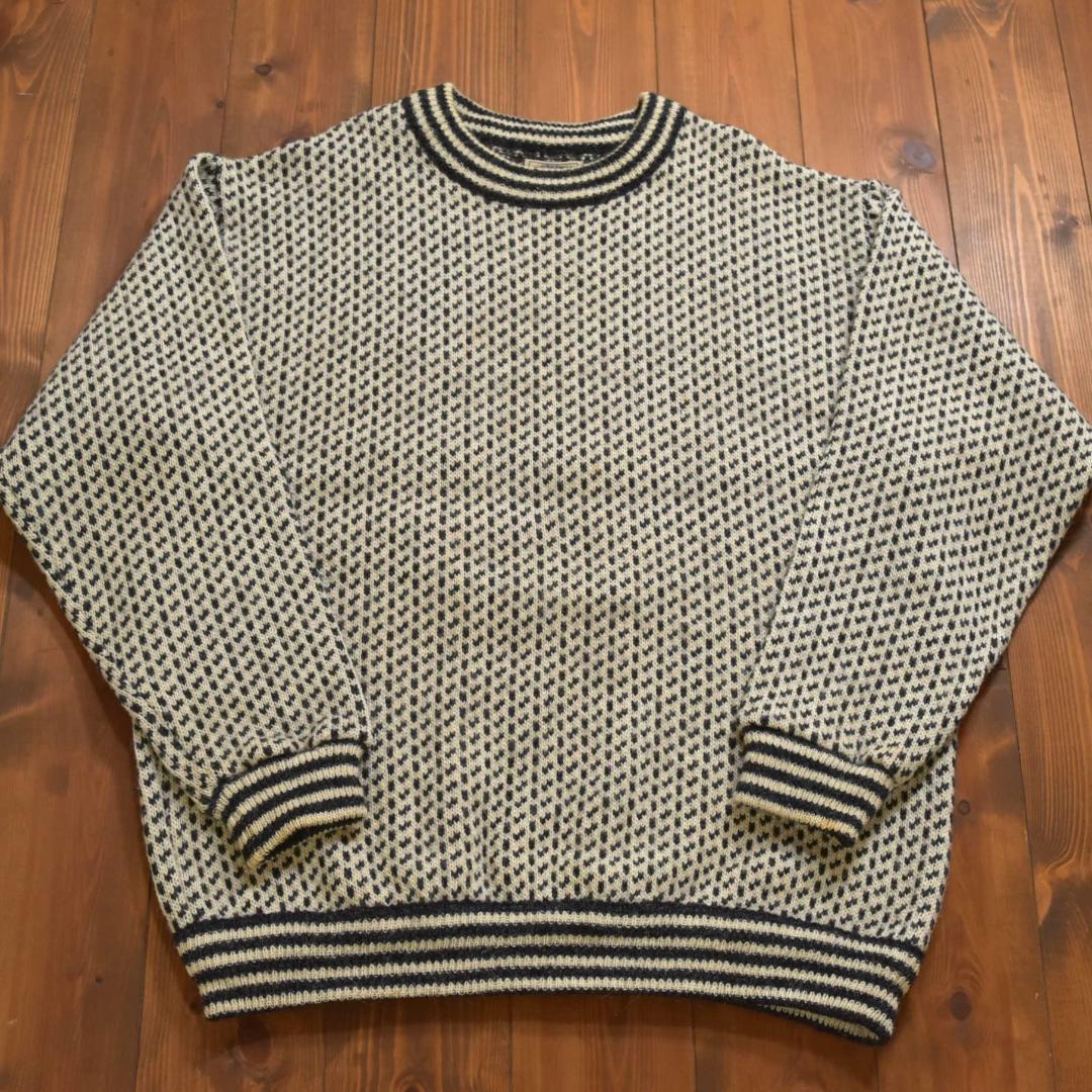 L.L.Bean ノルウェー製バーズアイニットセーター ホワイト