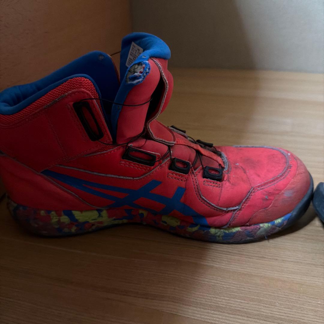 ASICS 安全靴 レッド/ブルー 限定色