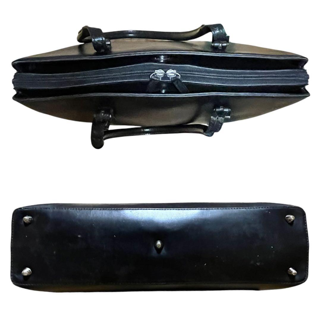 良品　カルバンクライン　ビジネスバッグ　A4 レザー　3層　ブラック　肩掛け