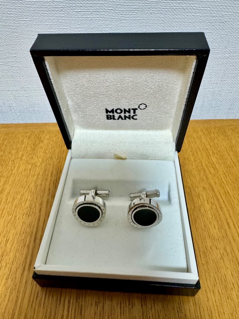 【値下げ】MONTBLANC シルバー ブラック カフリンクス