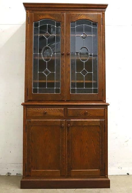 【よし！】高級！三越家具【ブルージュ】ステンドグラス食器棚・カップボード