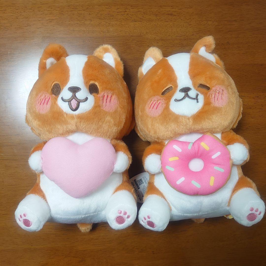 まるまるコーギー BIGぬいぐるみ2 ハート ドーナツ コーギー ぬいぐるみ 犬