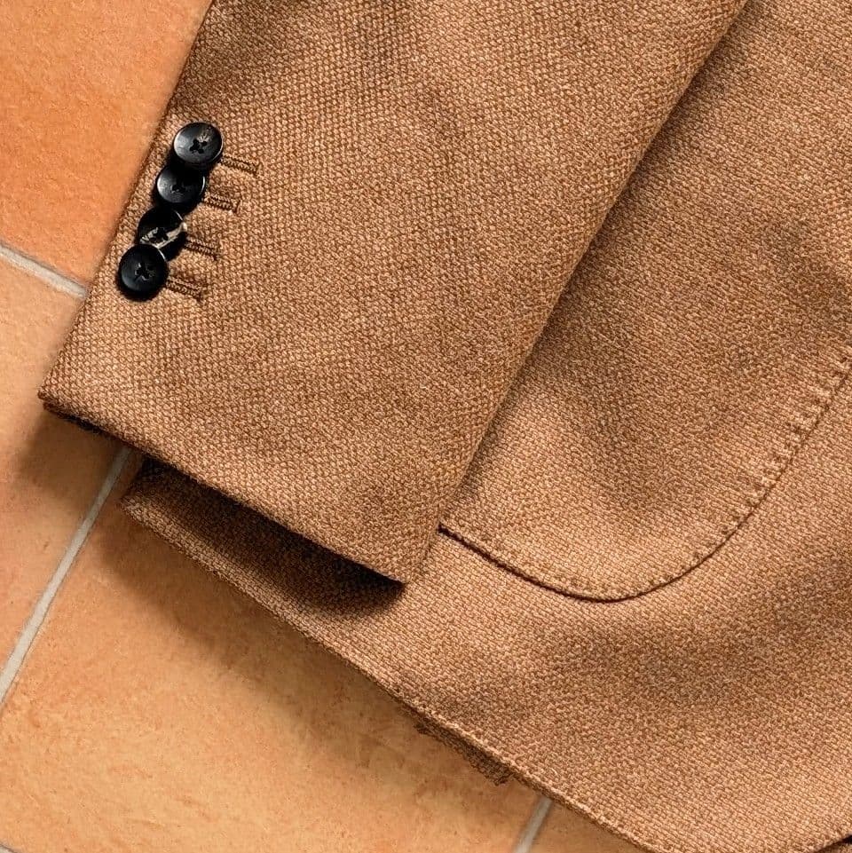 【近年モデル】LARDINI キャメル ジャケット バスケット織 48 ブラウン