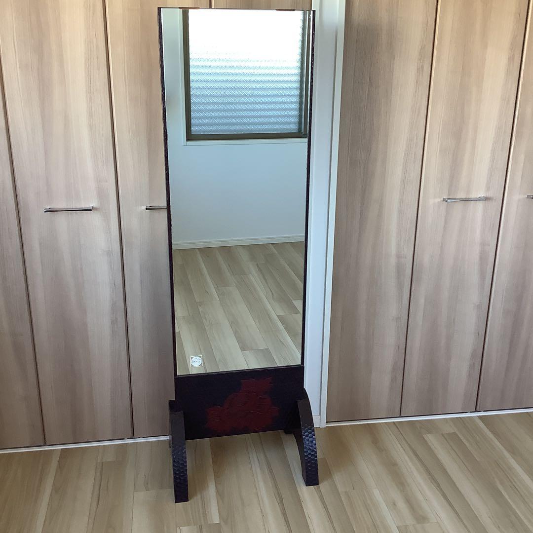 美品　鎌倉彫　姿見鏡　メタルバック高級鏡　工芸品