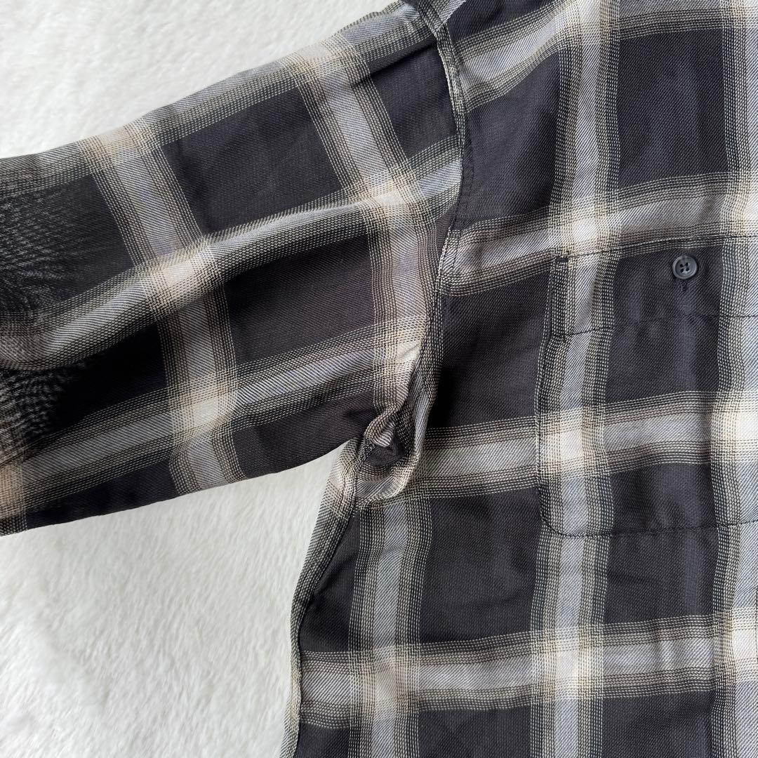 24AW SLOBE IENA ビエラチェックルーズシャツ ブラック