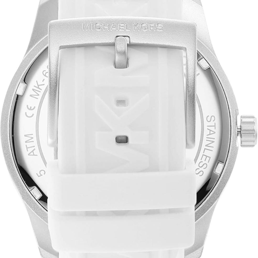 【新品】マイケルコース 腕時計 ホワイト ロゴ 白 シルバー シリコン ラバー