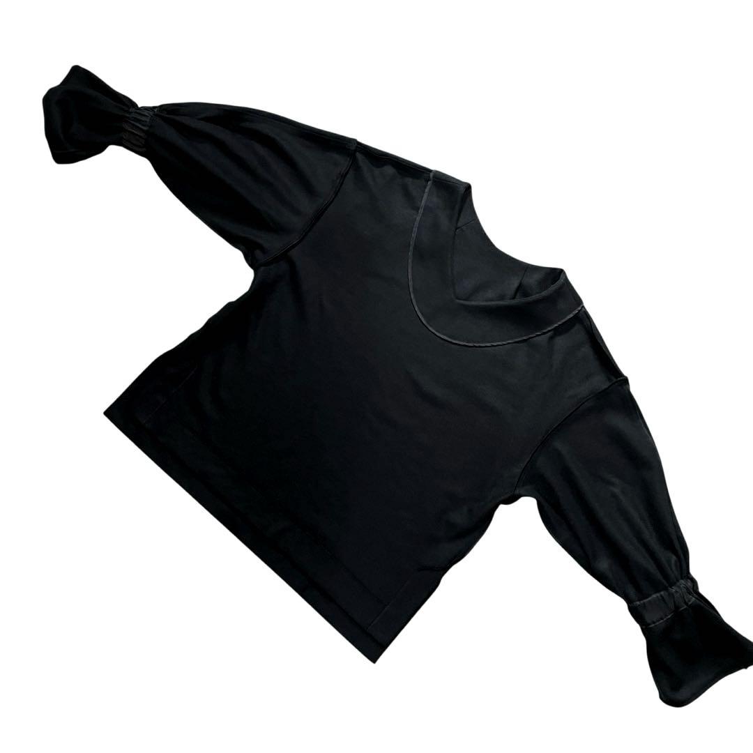 良品　ebure ウール　プルオーバー　V首　ブラウス　リボン　フレアスリーブ