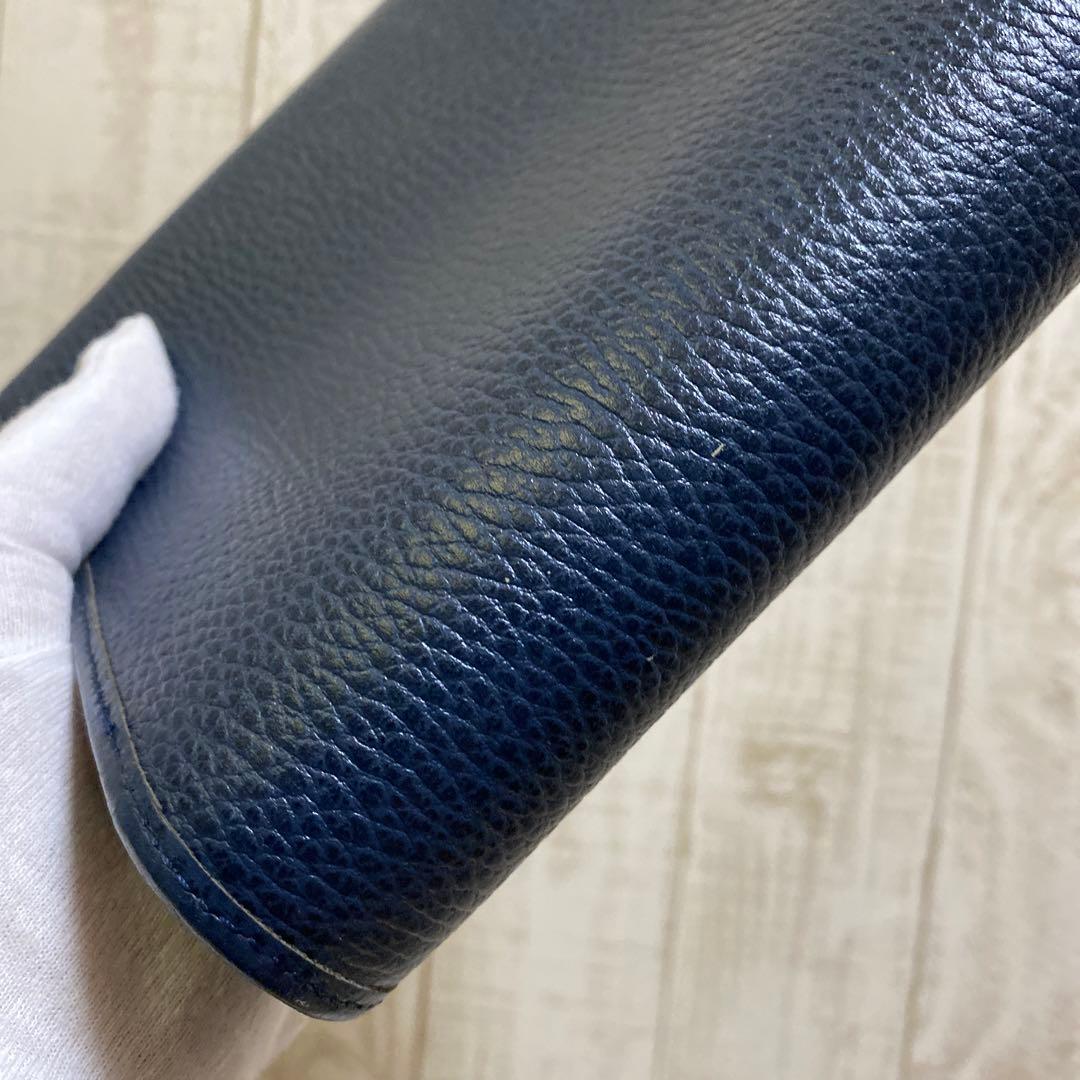 Christian Dior レザーバッグ ネイビー CDロゴ