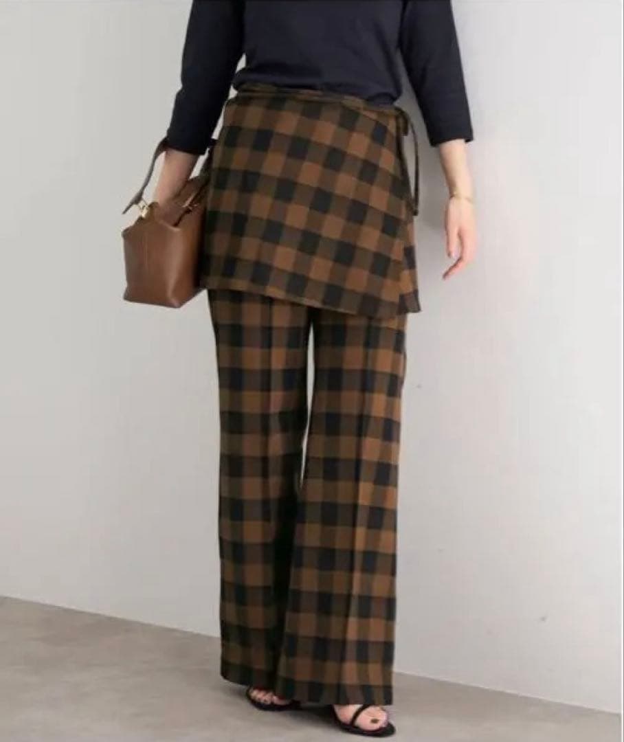 IENA カレンテージ 2wayチェックパンツ