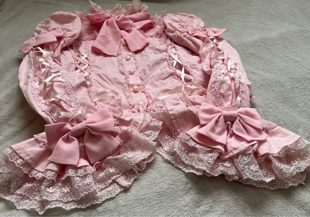 アンジェリックプリティ 姫袖　ブラウス　姫系　ロリィタ　編み上げ　リボン