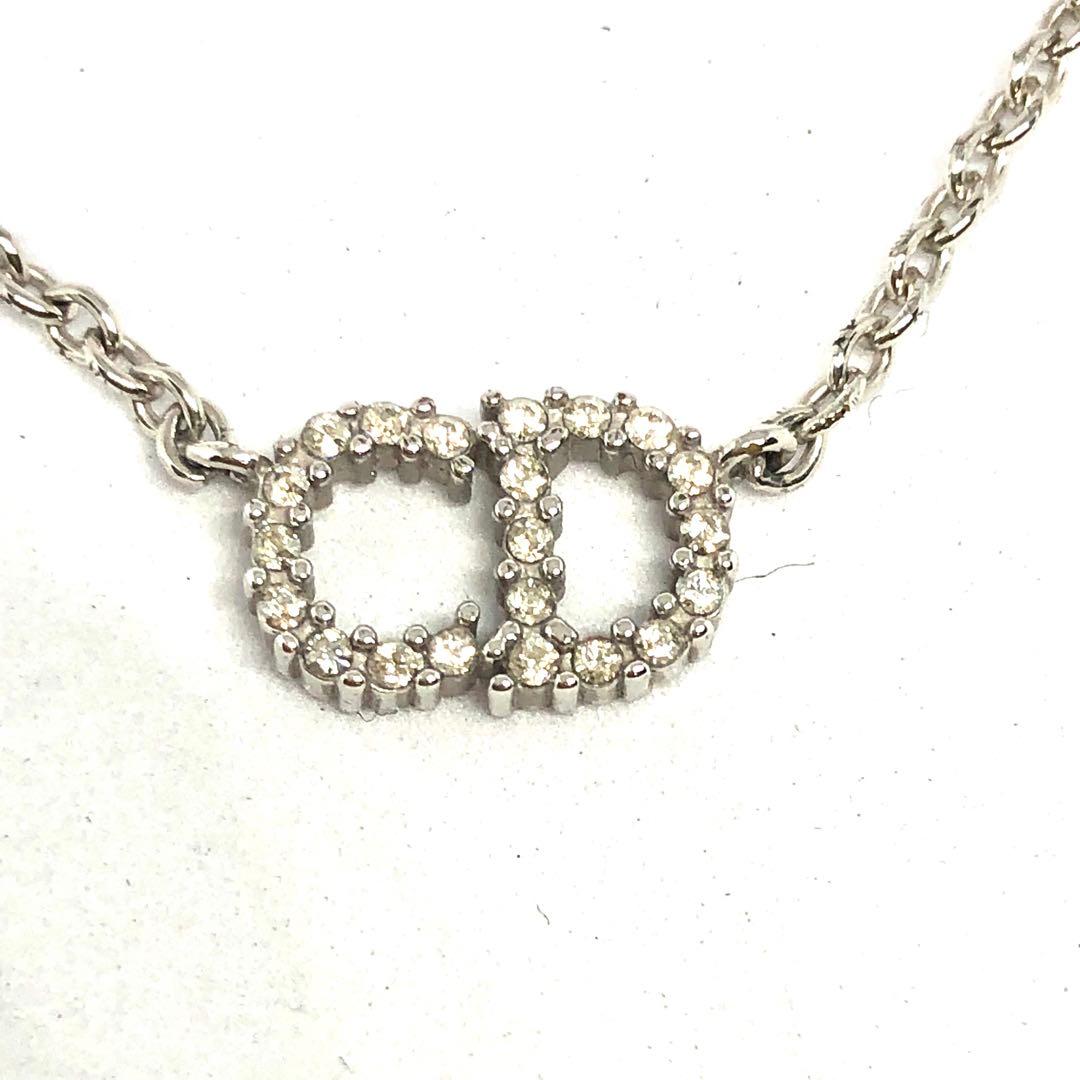 クリスチャンディオール クレール ドゥ リュンヌ ネックレス CDロゴ シルバー