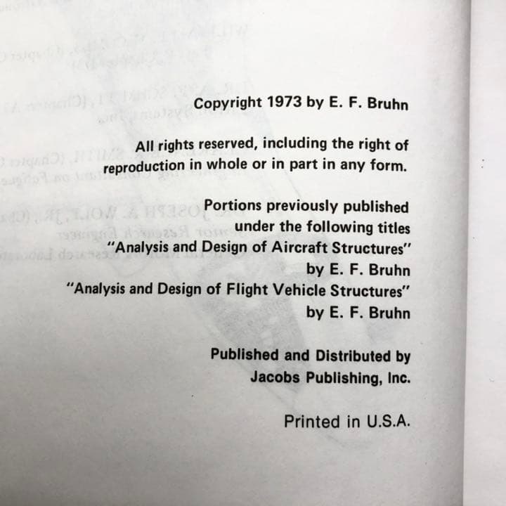 専用★航空機構造設計 専門書「Analysis and Design」1973