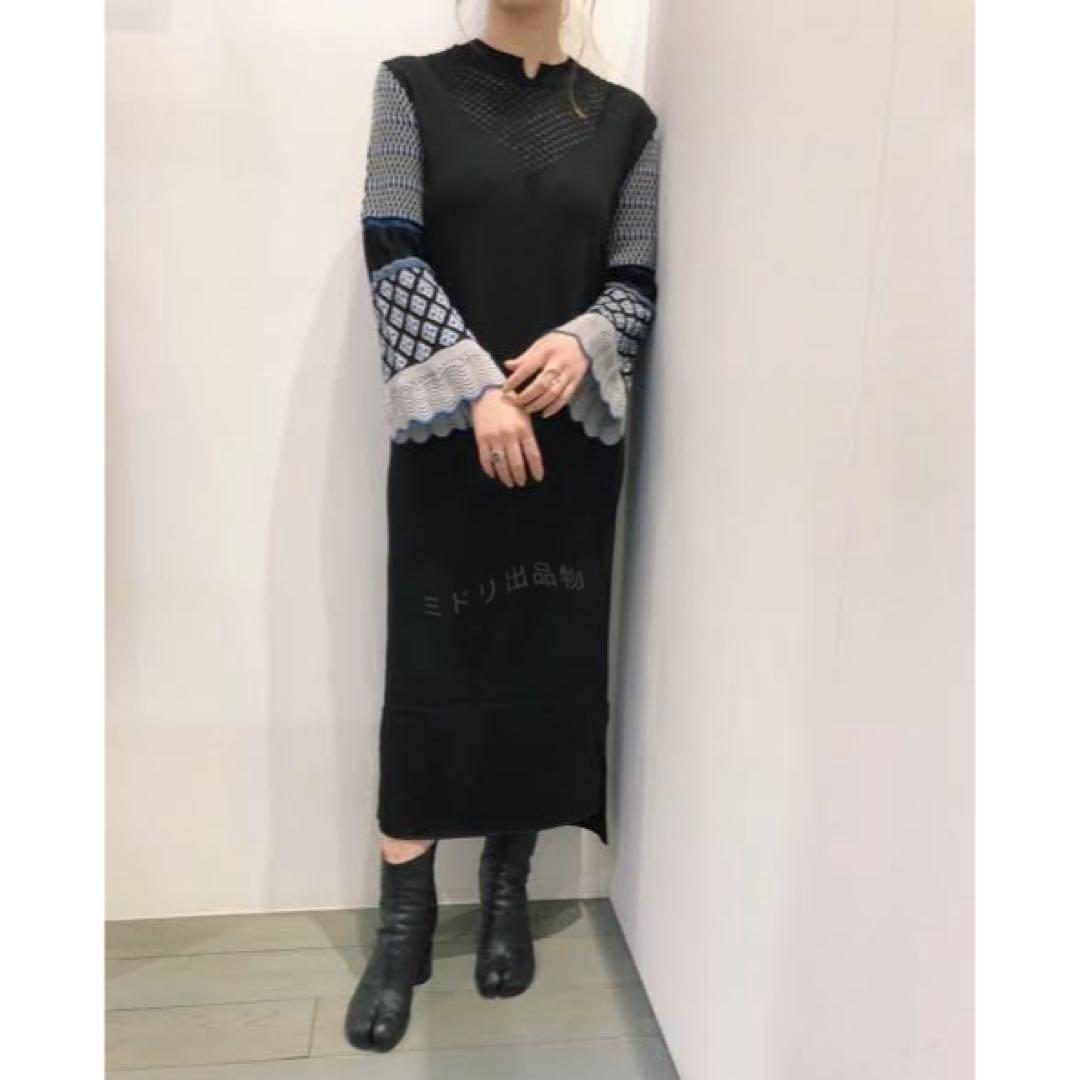 Mame Kurogouchi I-Line Knit Dress 19aw 黒