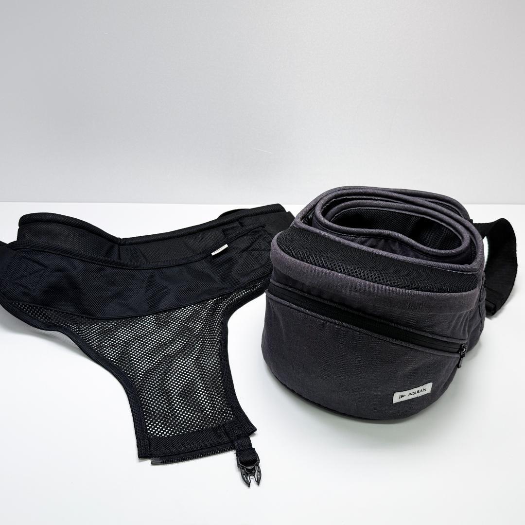 ポルバン ベーシック ヒップシート スチールグレー シングルショルダー 付き