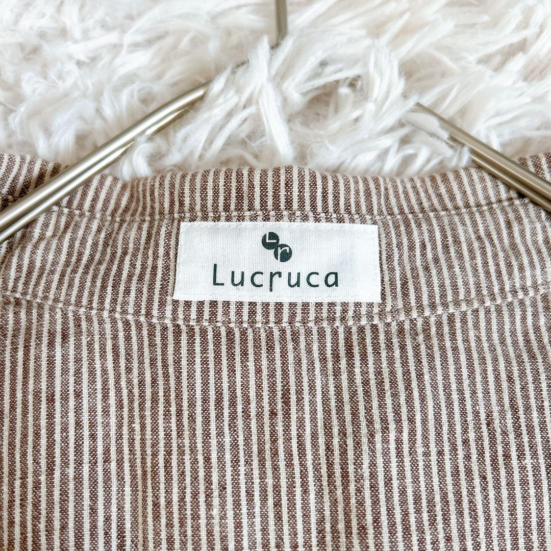 美品⁂センソユニコ⁂ロングシャツワンピース　ストライプ　リネン混　羽織　前開　L