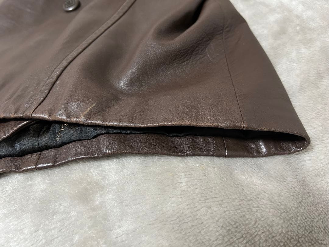 ビエールバルマン PIERRE BALMAIN レザー ヴィンテージファーコート