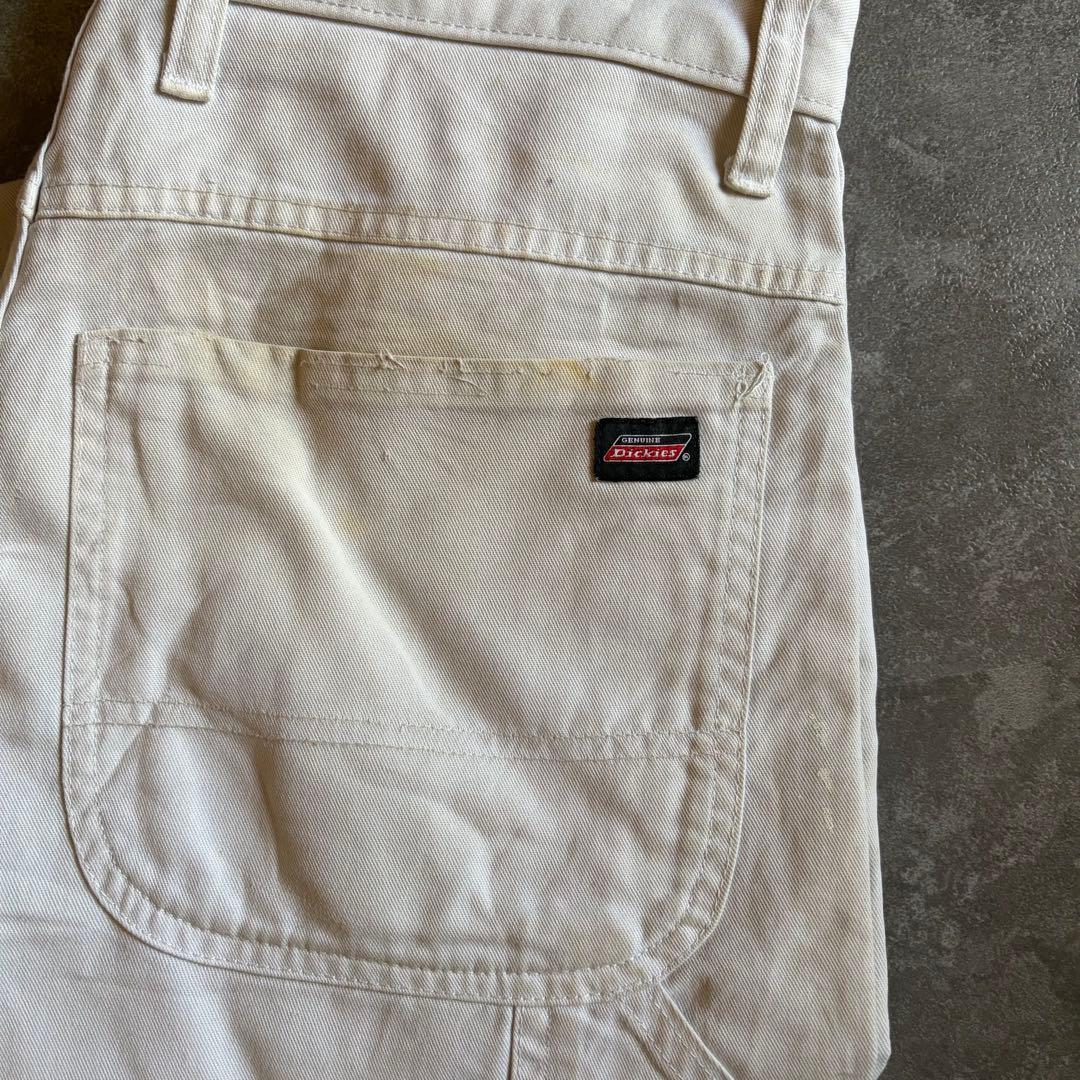 Dickies ペインターパンツ ホワイト W32 ワークパンツ ワイド 古着