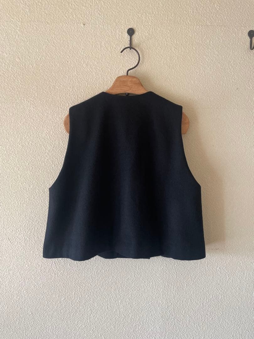 mizuiroindポケット付きクルーネックベスト　黒