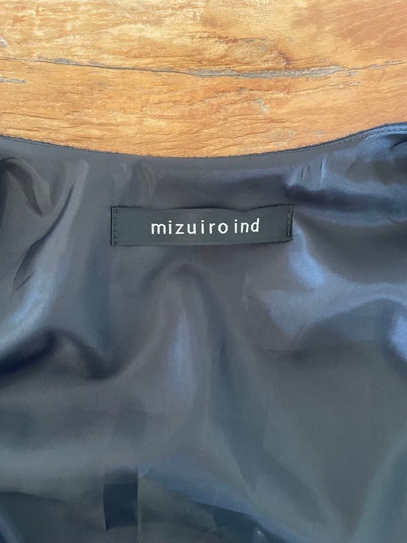 mizuiroindポケット付きクルーネックベスト　黒