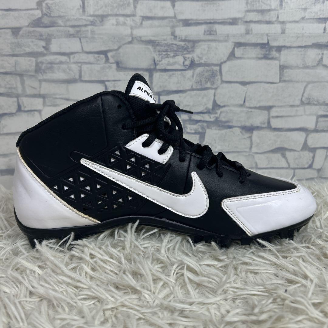 NIKE ナイキ　アメリカンフットボール　スパイク　レザー　黒　白　27.5cm